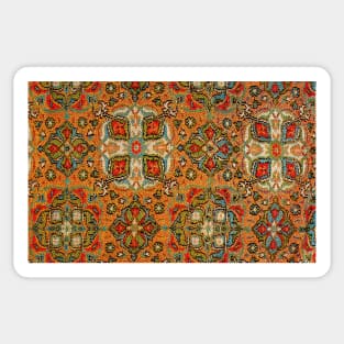 Vibrant orange Persian silk brocade Sticker